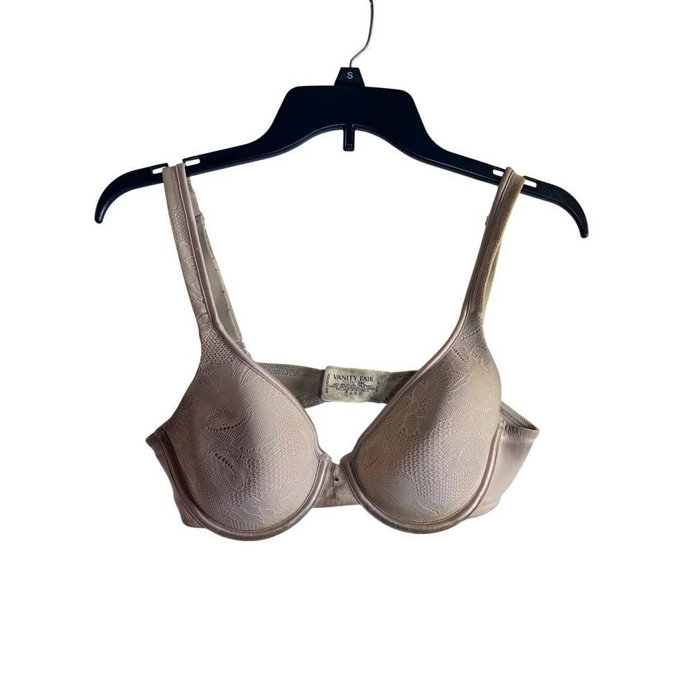 Vanity Fair Underwire Bra 34C Tan Lace Floral 75336 Women
